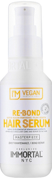 Сироватка для відновлення пошкодженого волосся RE-BOND I'M Vegan Immortal, 100 мл на beauty-prof.com Фото 3 Сироватка для відновлення пошкодженого волосся RE-BOND I'M Vegan Immortal, 100 мл Фото 3