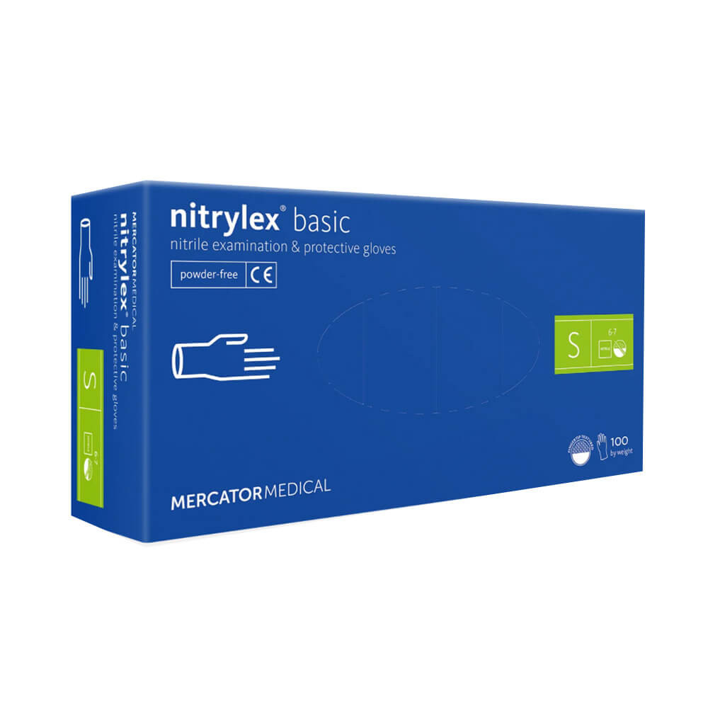 Перчатки нитриловые неопудренные синие S Nitrylex Basic, 100 шт на beauty-prof.com Фото 2 Перчатки нитриловые неопудренные синие S Nitrylex Basic, 100 шт Фото 2
