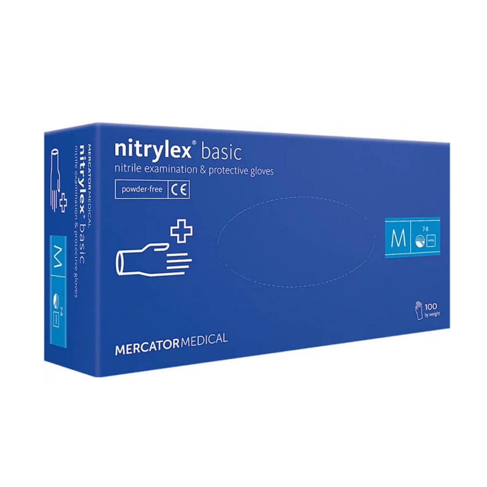 Перчатки нитриловые неопудренные синие М Nitrylex Basic, 100 шт на beauty-prof.com Фото 2 Перчатки нитриловые неопудренные синие М Nitrylex Basic, 100 шт Фото 2