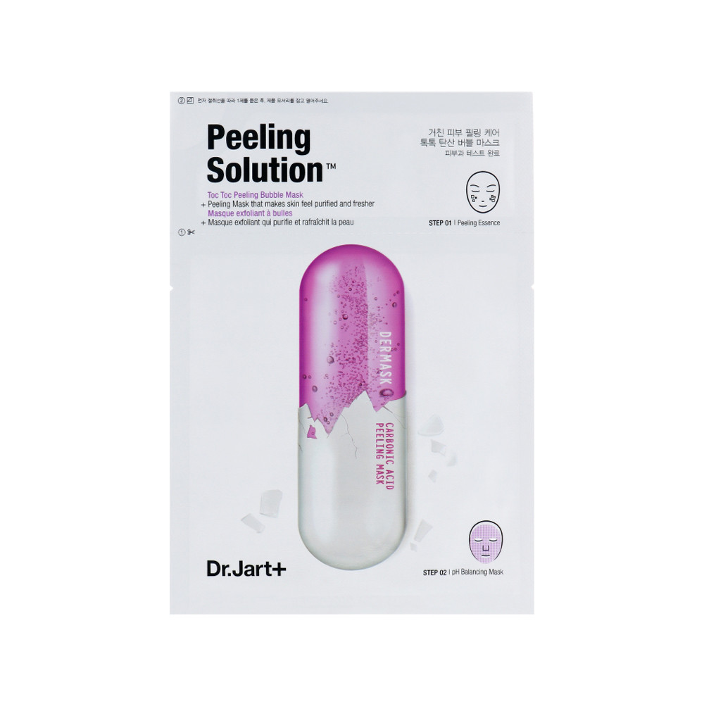 Маска-пілінг для обличчя тканинна дворівнева Dermask Ultra Jet Peeling Solutio Dr. Jart+ 1х4 гр, 1х23 гр