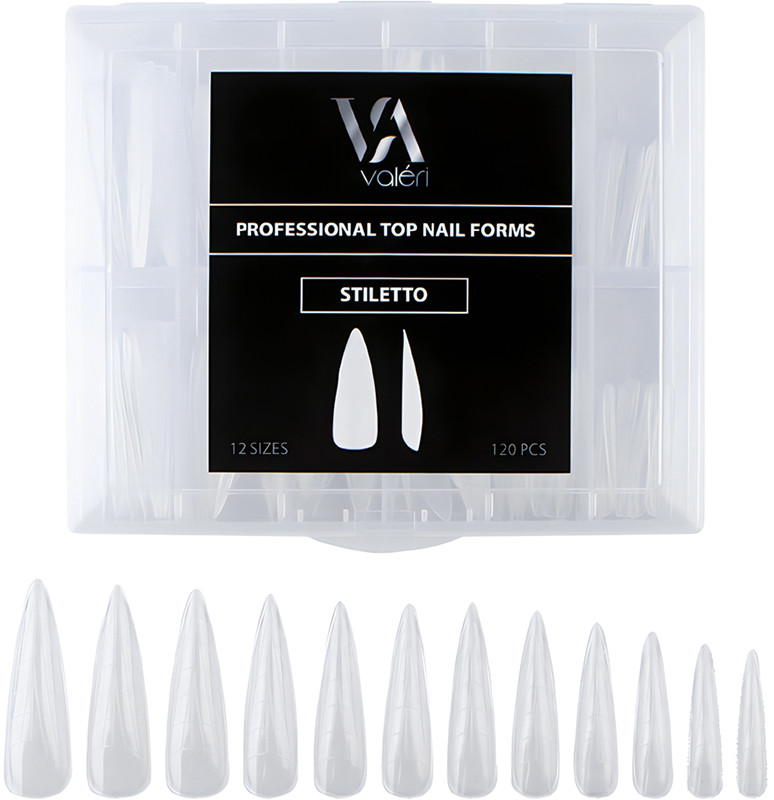 Верхні форми для нарощування Nail Forms Stiletto Valeri, 120 шт