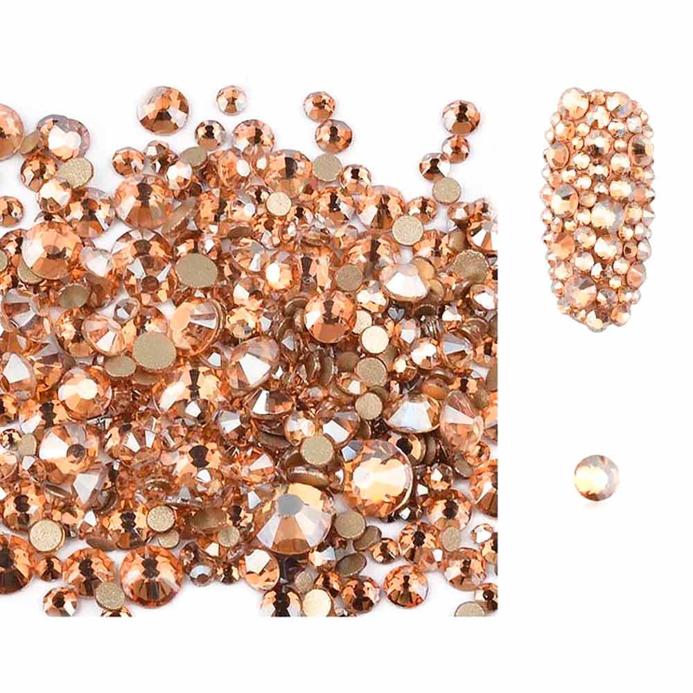 Стрази Swarovski SS3,4,5,6,8,10 Mix Champagne, 1400 шт