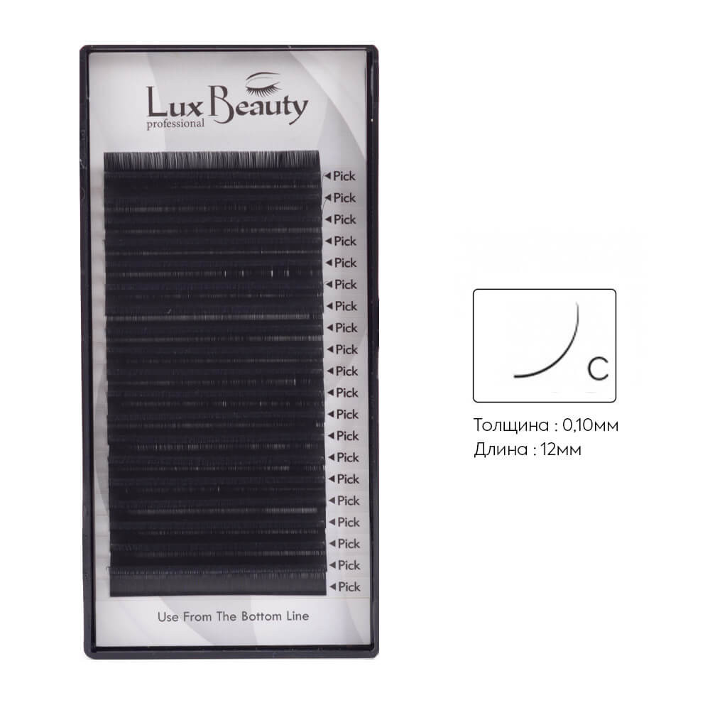 Вії вигин С 0.10 (20 рядів: 12 мм) Lux Beauty