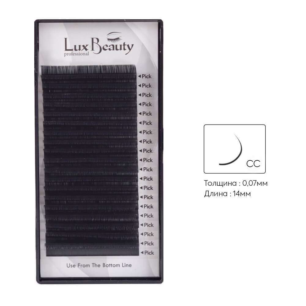 Ресницы изгиб CC-0.07 (20 рядов: 14 мм) Lux Beauty