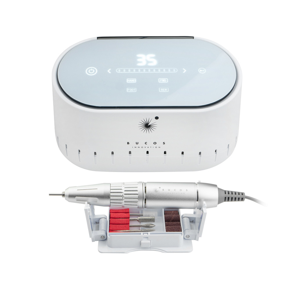 Фрезер для маникюра Bucos X3 Pro White Pearl на 65 Ватт и 35000 об.