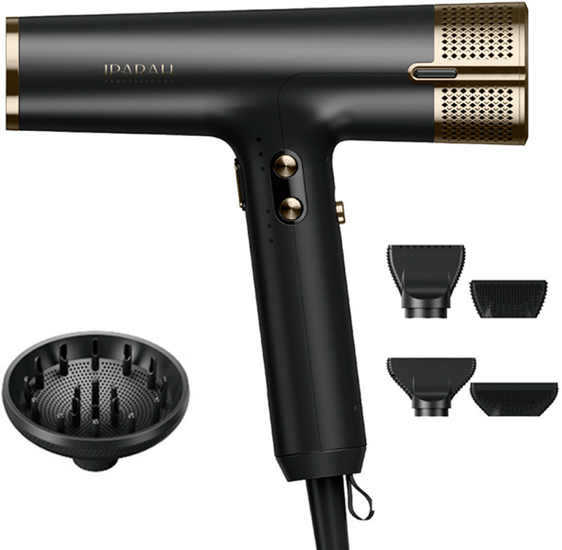 Фен профессиональный (4 уровня обдува) Black P-390G IPARAH на beauty-prof.com Фото 2 Фен профессиональный (4 уровня обдува) Black P-390G IPARAH Фото 2