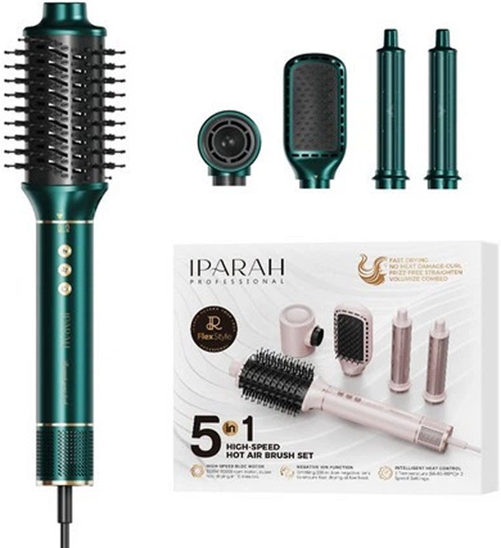 Фен-стайлер для волос 5 в 1 (5 насадок) Green P-505G IPARAH  Фото 3 