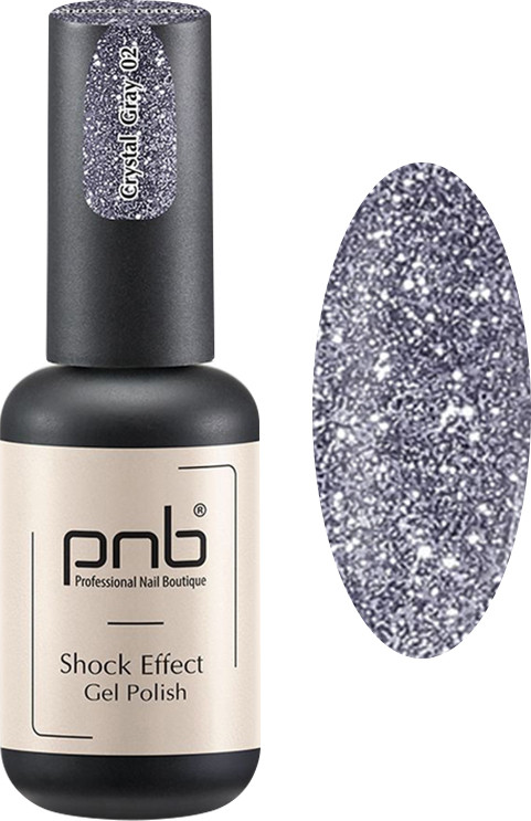 Гель-лак светоотражающий SHOCK EFFECT PNB 02 Crystal Grey 8 мл