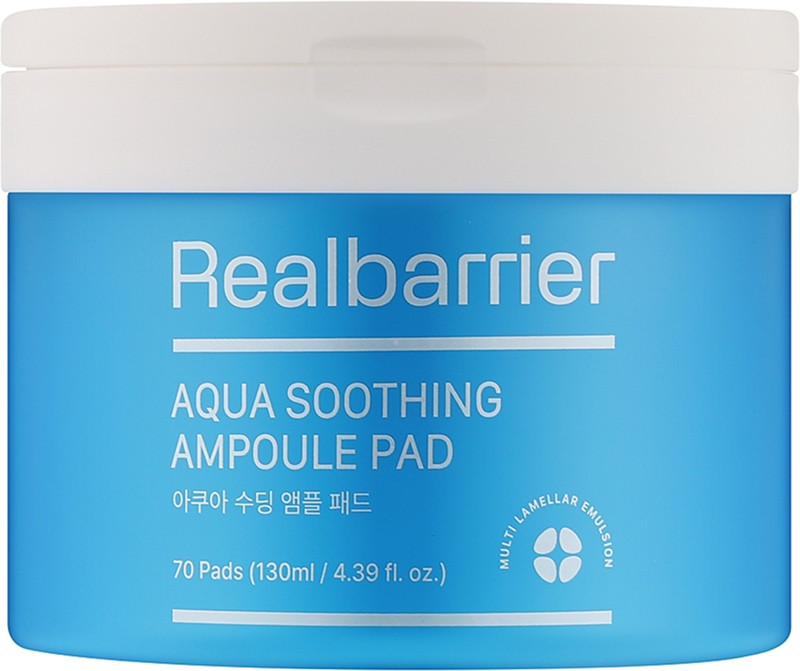 Тонер-педи зволожуючі для чутливої шкіри Aqua Soothing Ampoule Pad Real Barrier, 70 шт на beauty-prof.com Тонер-педи зволожуючі для чутливої шкіри Aqua Soothing Ampoule Pad Real Barrier, 70 шт