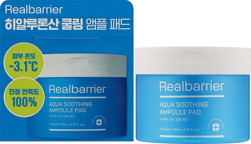 Тонер-педи зволожуючі для чутливої шкіри Aqua Soothing Ampoule Pad Real Barrier, 70 шт на beauty-prof.com Фото 2 Тонер-педи зволожуючі для чутливої шкіри Aqua Soothing Ampoule Pad Real Barrier, 70 шт Фото 2