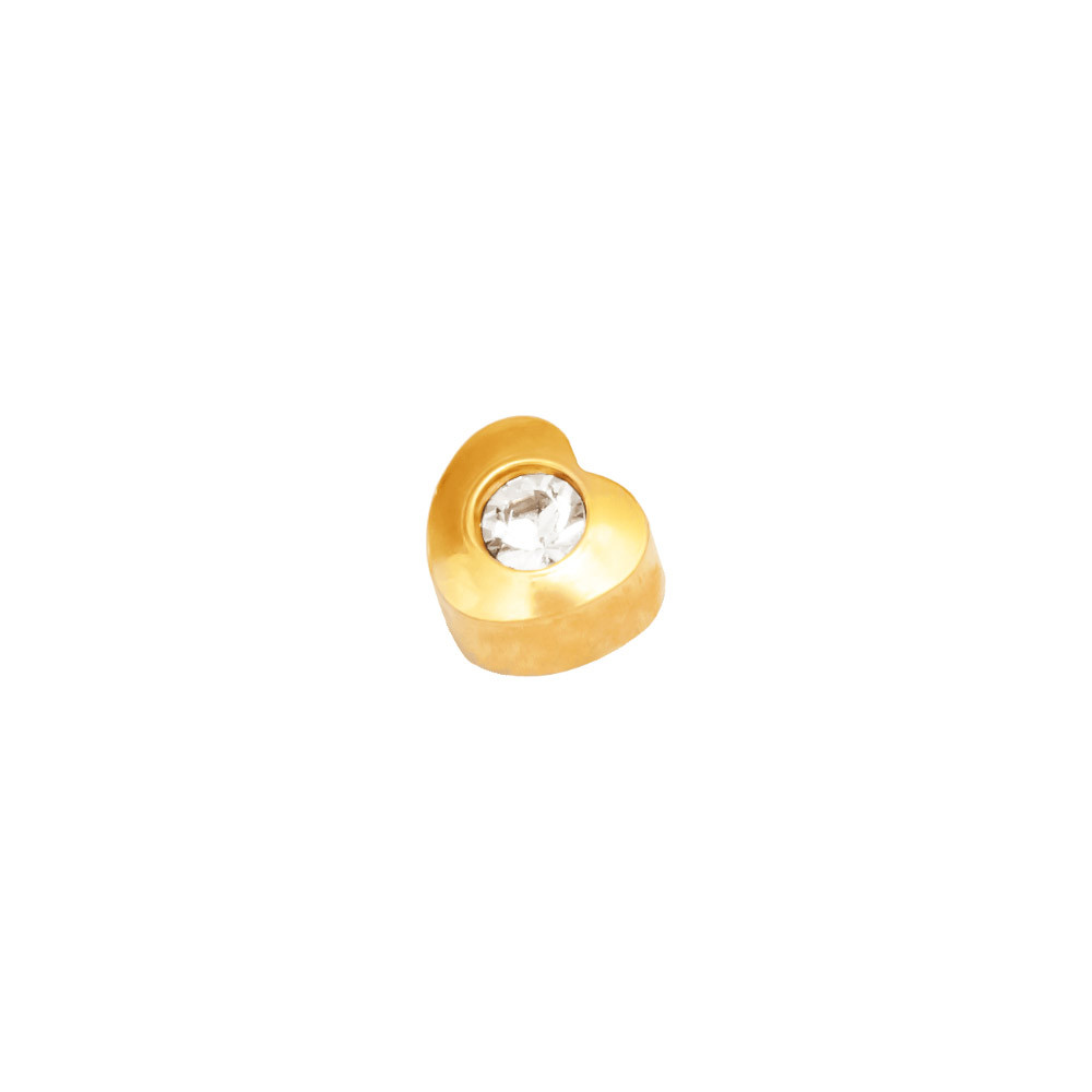 Сережки для вух серце з каменем золото R 502 Y-4 Studex, 3 мм