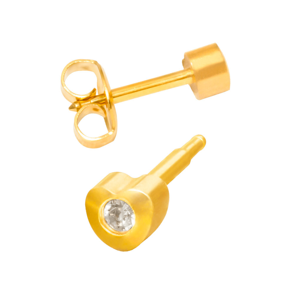 Сережки для вух серце з каменем золото R 502 Y-4 Studex, 3 мм  Фото 2 