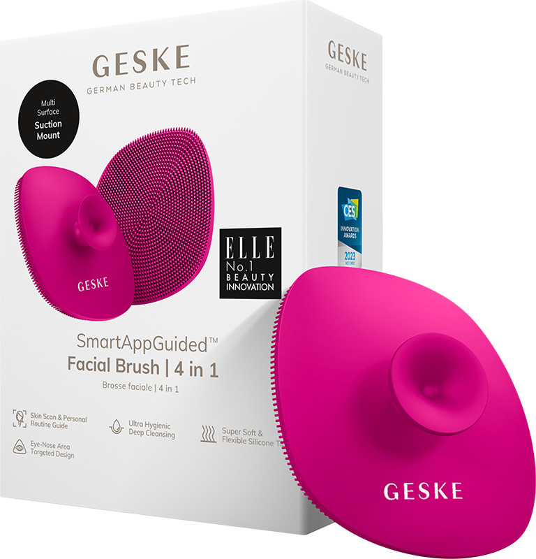 Щітка для обличчя GESKE Facial Brush 4 в 1 бузковий з тримачем на beauty-prof.com Щітка для обличчя GESKE Facial Brush 4 в 1 бузковий з тримачем
