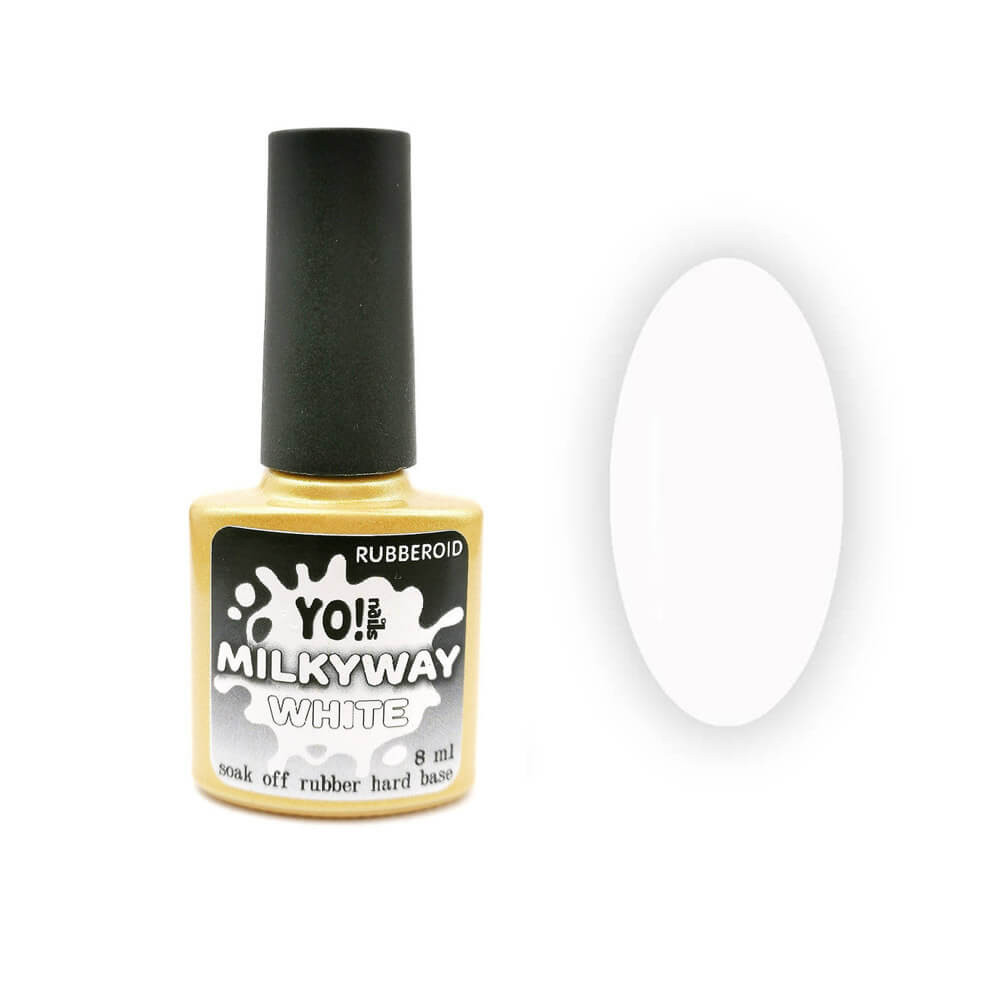 RubberOid Milkyway WHITE Soak Off Hard Base для нігтів, 8мл ТМ Yo!Nails