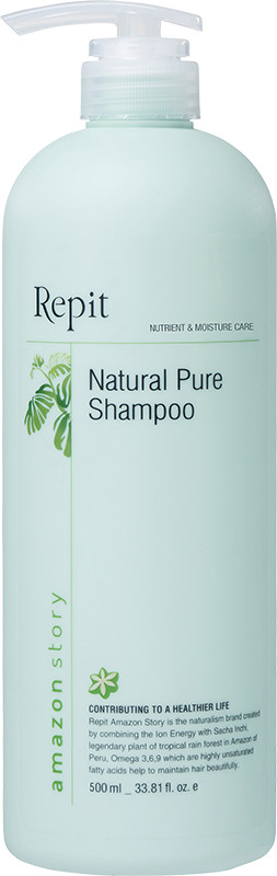 Шампунь для пошкодженного та нормального волосся Natural Pure Amazon Story Repit, 500 мл