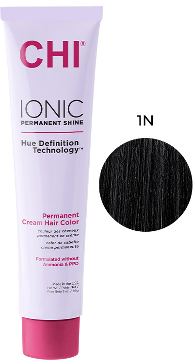 Крем-фарба безаміачна професійна для волосся 1N чорний Ionic CHI, 85 г