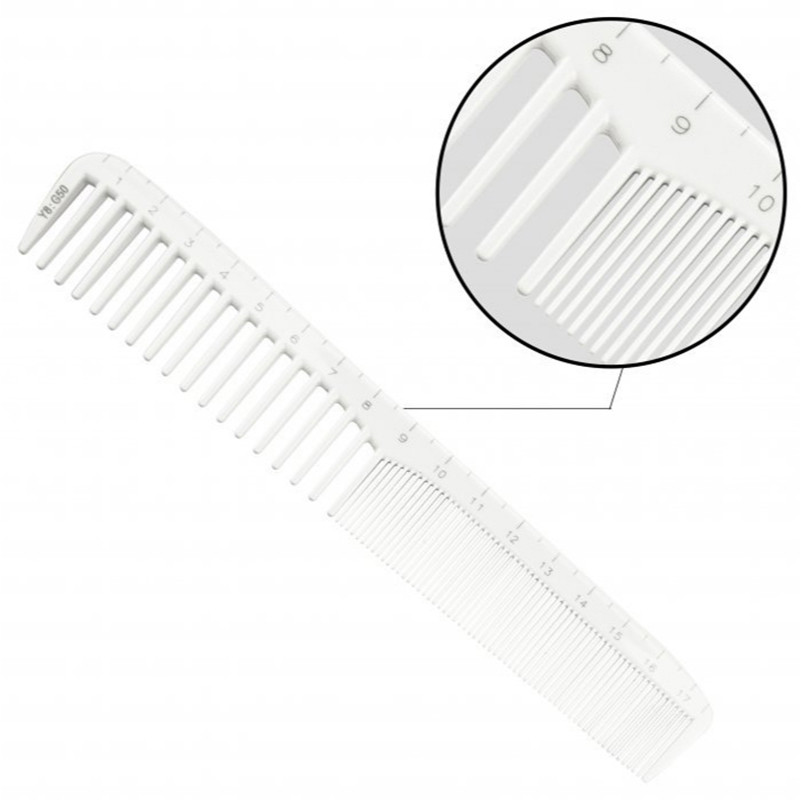 Гребень для волос пластиковый с линейкой COMB Y8-G50 Белый NP на beauty-prof.com Фото 2 Гребень для волос пластиковый с линейкой COMB Y8-G50 Белый NP Фото 2