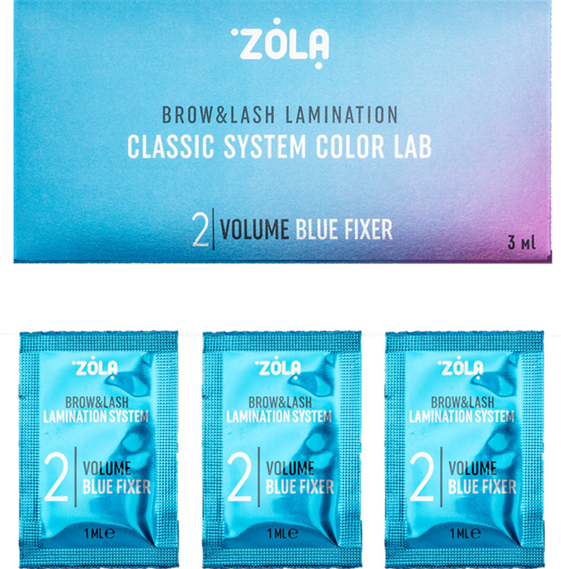 Набір для ламінування у саше 02 Volume Blue Fixer Color Lab ZOLA, 3х1 мл на beauty-prof.com Набір для ламінування у саше 02 Volume Blue Fixer Color Lab ZOLA, 3х1 мл