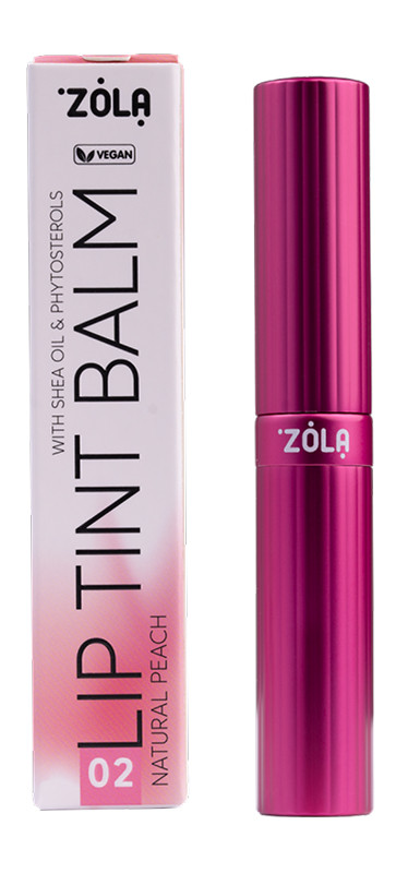 Оттеночный бальзам для губ 02 Peach Natural Lip Tint Balm ZOLA, 3г