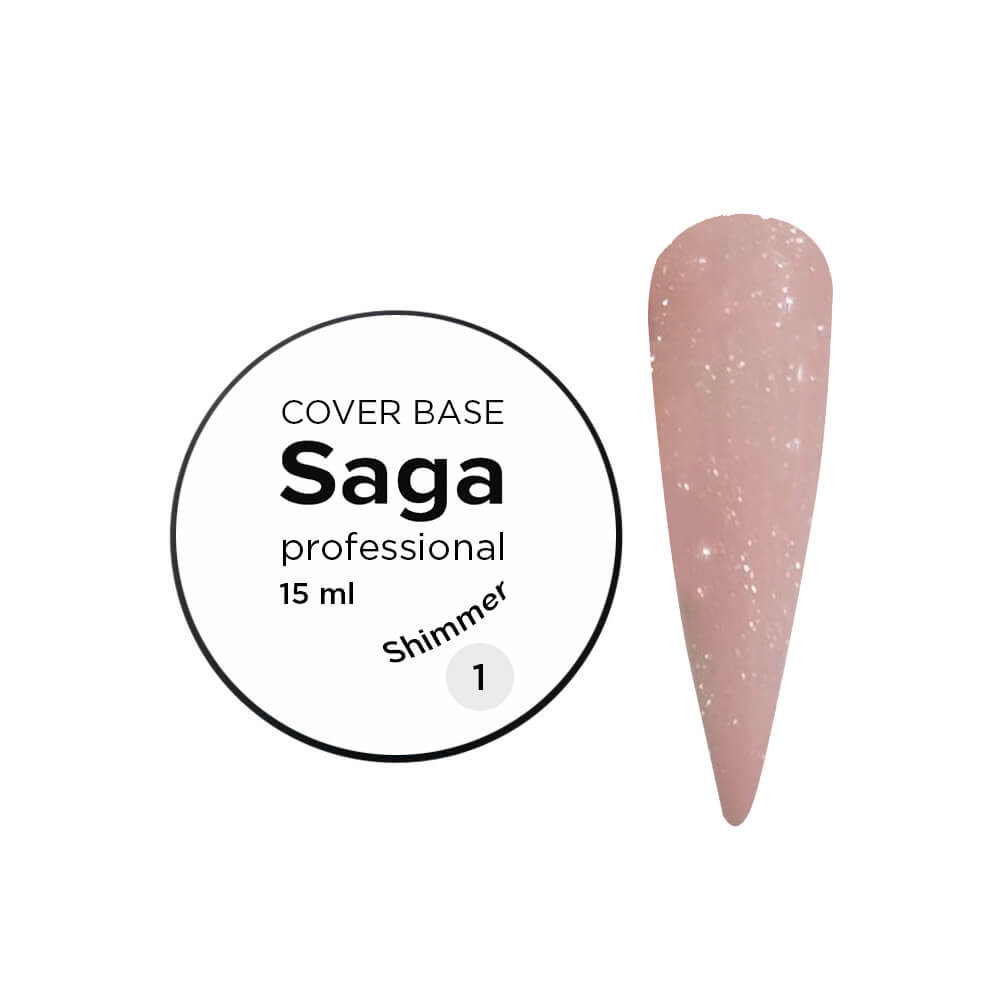 База для гель-лака камуфляжная с шиммером № 01 Saga Professional, 15 мл на beauty-prof.com База для гель-лака камуфляжная с шиммером № 01 Saga Professional, 15 мл