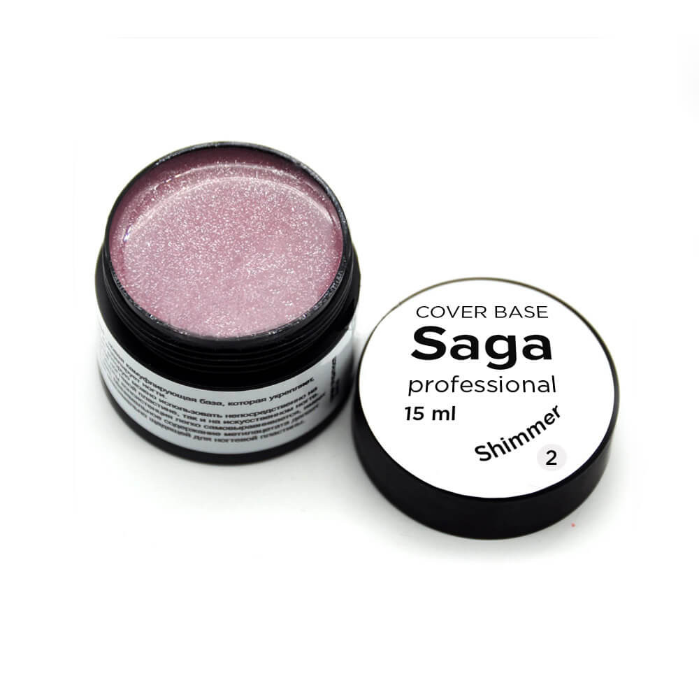 База для гель-лаку камуфляжна із шиммером № 02 Saga Professional, 15 мл на beauty-prof.com Фото 2 База для гель-лаку камуфляжна із шиммером № 02 Saga Professional, 15 мл Фото 2