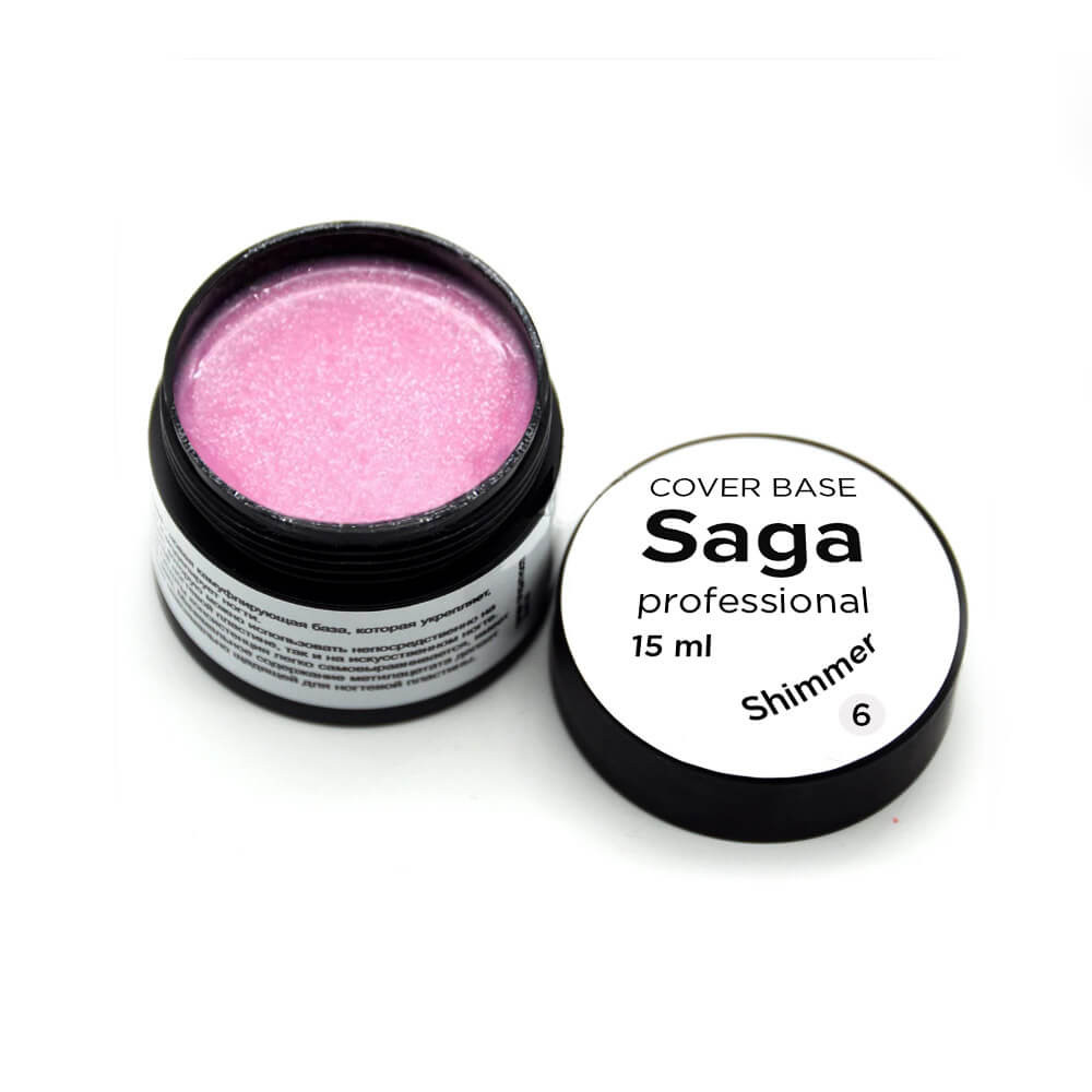 База для гель-лаку камуфляжна із шиммером № 06 Saga Professional, 15 мл на beauty-prof.com Фото 2 База для гель-лаку камуфляжна із шиммером № 06 Saga Professional, 15 мл Фото 2