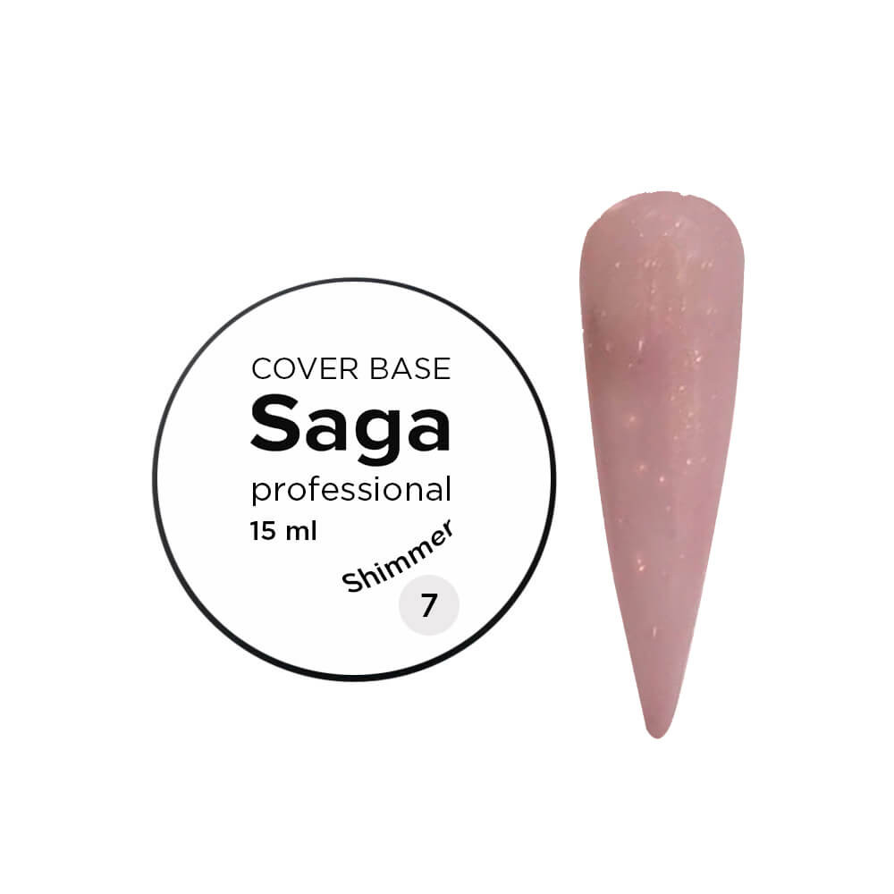 База для гель-лаку камуфляжна із шиммером № 07 Saga Professional, 15 мл