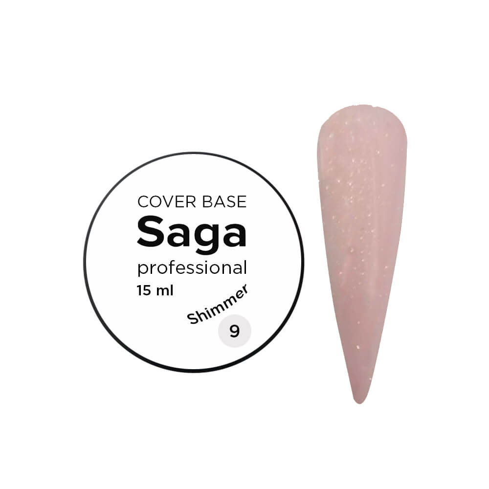 База для гель-лаку камуфляжна із шиммером № 09 Saga Professional, 15 мл