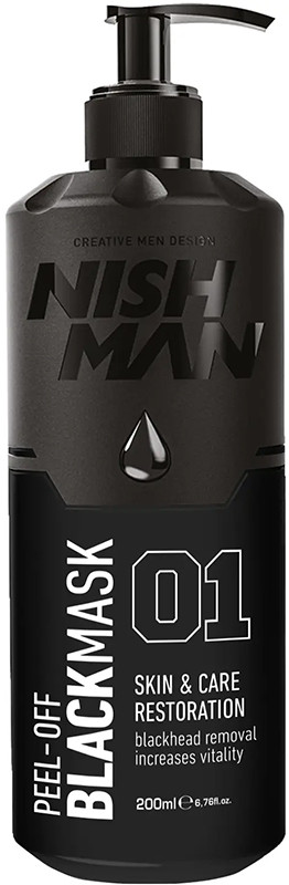 Маска чорна, що очищає для обличчя з дозатором Nishman, 200 мл