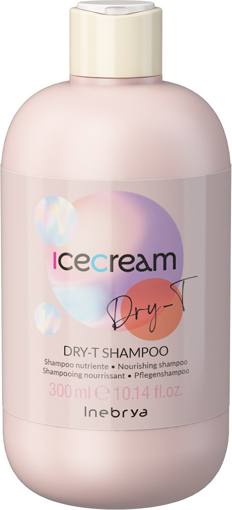 Шампунь для сухого, кучерявого й фарбованого волосся Shampoo Dry-T, 300 мл, ТМ Inebrya