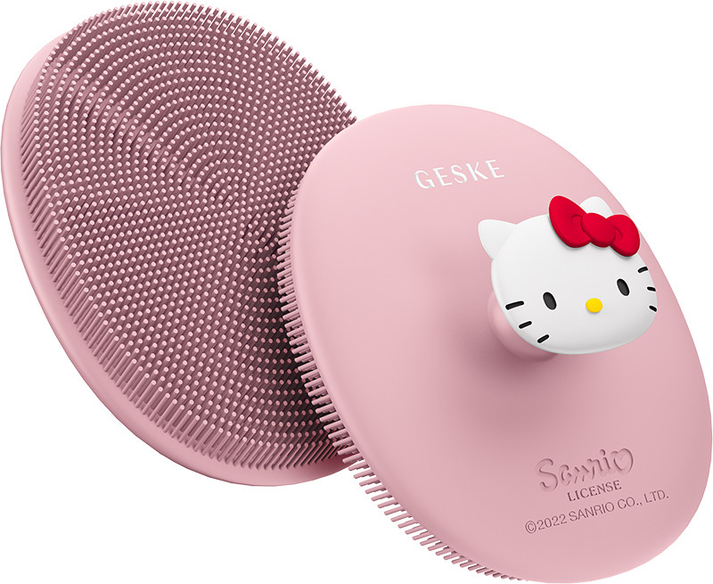 Щетка для лица GESKE Facial Brush 3 в 1 by Hello Kitty розовый с держателем  Фото 3 