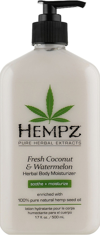 Зволожуюче молочко для тіла «Кокос і Кавун» HEMPZ Fresh Coconut&Watermelon Moisturiser, 500 мл
