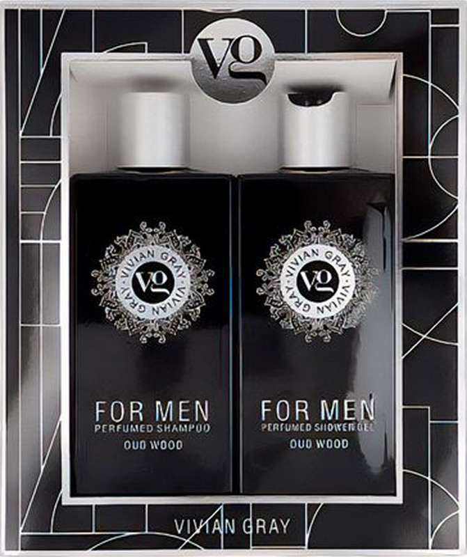 Набір Гель для душа и Шампунь для волосся For Men Oud Wood Vivian Gray, 2х350 мл