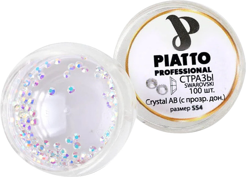 Стрази Сваровскі  Сrystal  AB (с прозорим дном) SS4 100шт Piatto