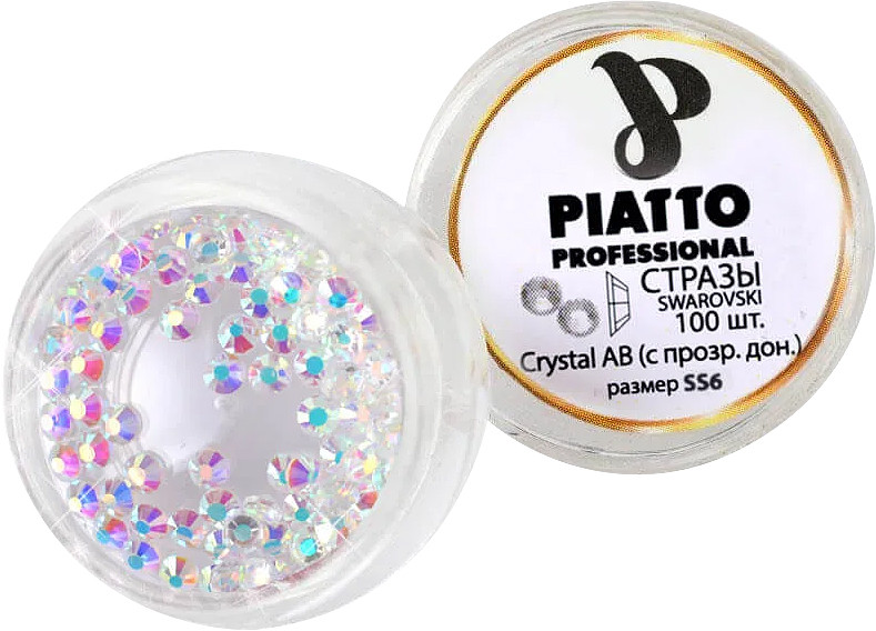 Стрази Сваровскі  Сrystal  AB (с прозорим дном) SS6 100шт Piatto