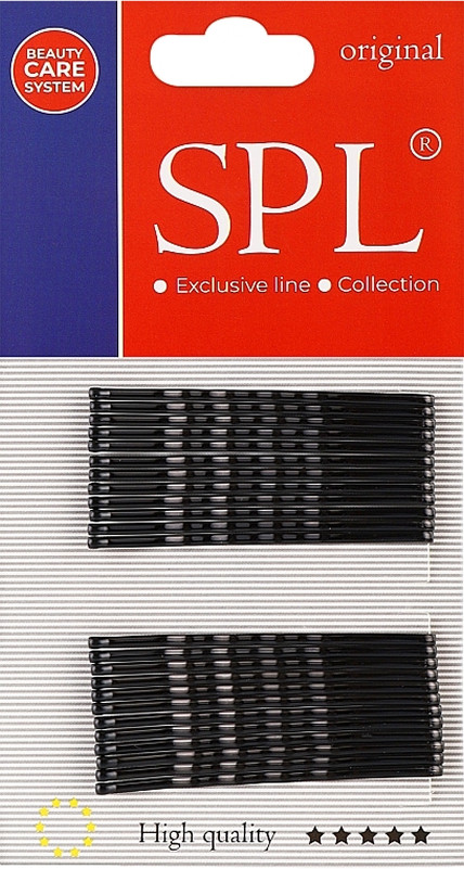 Невидимка для волосся фрезерна чорна 5.5 см SPL, уп/24 шт