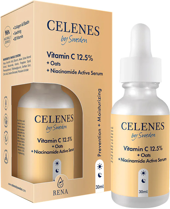 Сироватка з вітаміном С 12.5%+ OATS+ніацинамід Celenes, 30 мл на beauty-prof.com Фото 2 Сироватка з вітаміном С 12.5%+ OATS+ніацинамід Celenes, 30 мл Фото 2