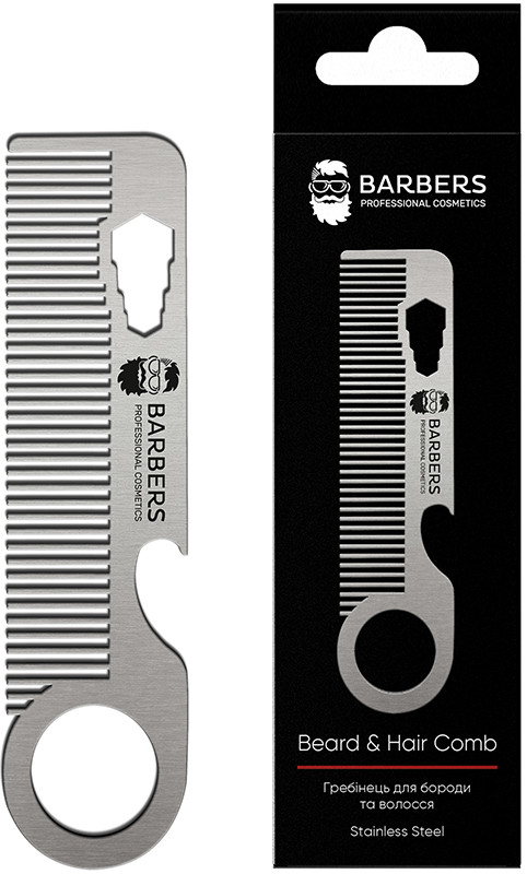 Металевий гребінець для бороди та волосся Barbers Metal Comb на beauty-prof.com Фото 2 Металевий гребінець для бороди та волосся Barbers Metal Comb Фото 2