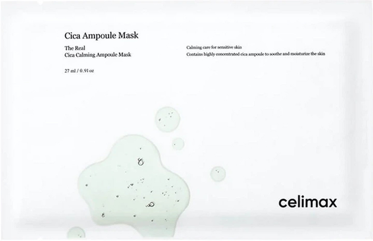 Маска заспокійлива з центеллою The Real Cica Calming Serum Mask Celimax, 27 мл