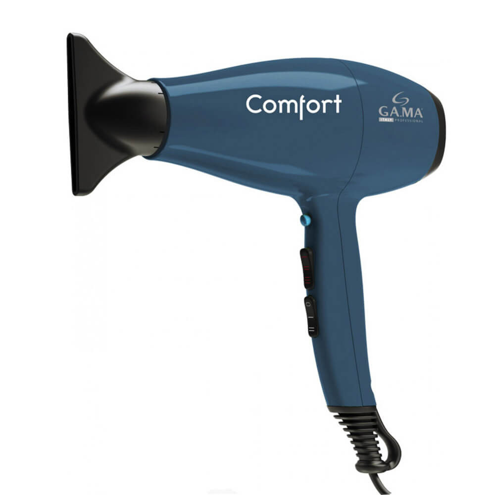 Фен для волос Ga.Ma Comfort AC 2200W голубой +1насадка (GH0502) на beauty-prof.com Фен для волос Ga.Ma Comfort AC 2200W голубой +1насадка (GH0502)