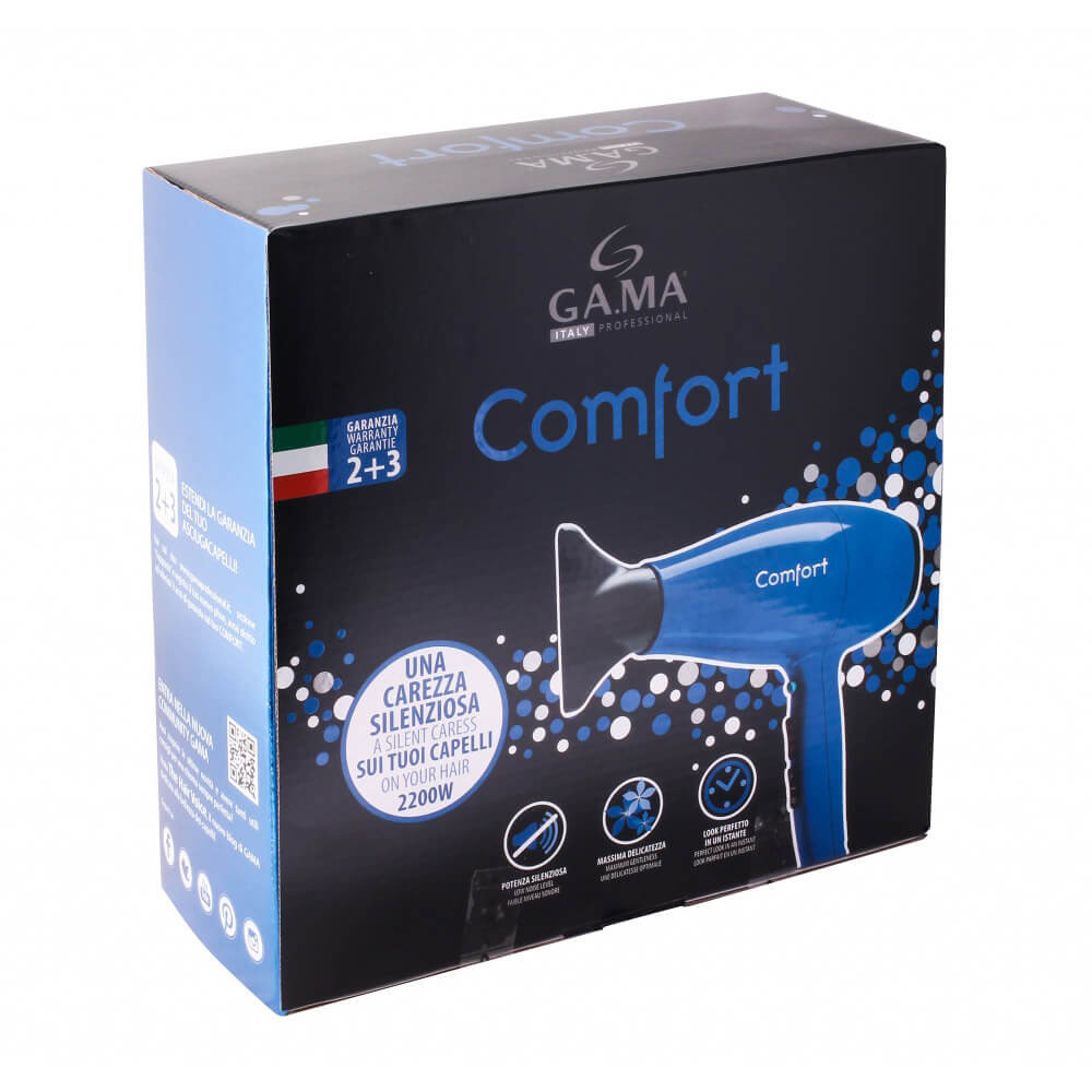 Фен для волос Ga.Ma Comfort AC 2200W голубой +1насадка (GH0502) на beauty-prof.com Фото 3 Фен для волос Ga.Ma Comfort AC 2200W голубой +1насадка (GH0502) Фото 3