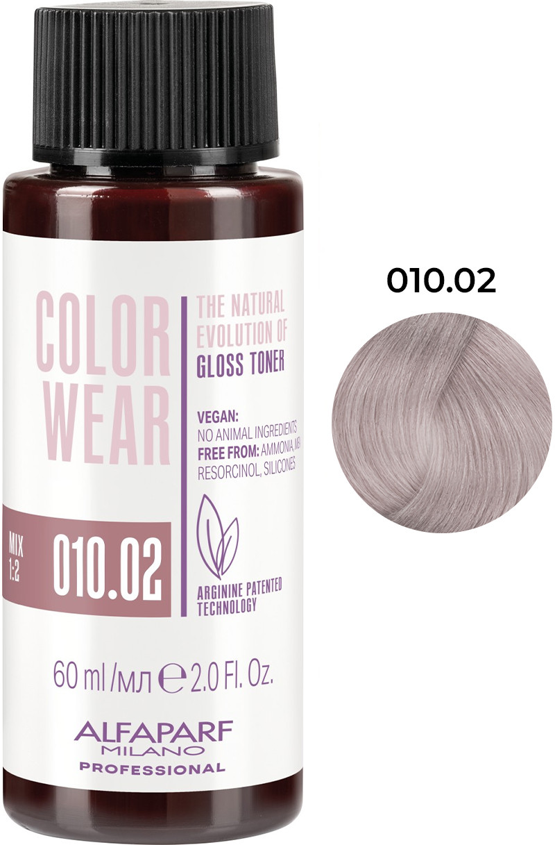 Тонуюча фарба для волосся Color Wear Gloss тон 010.02 Alfaparf, 60 мл