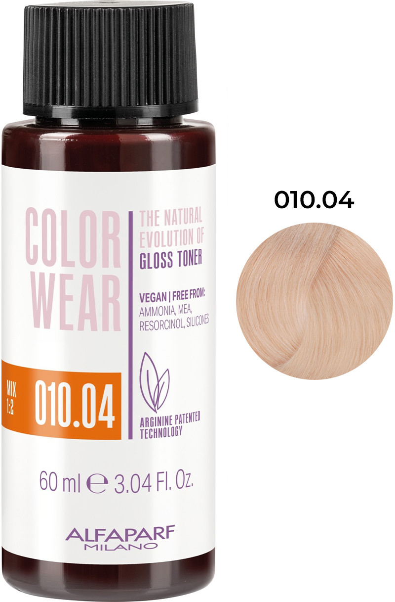 Тонуюча фарба для волосся Color Wear Gloss тон 010.04 Alfaparf, 60 мл
