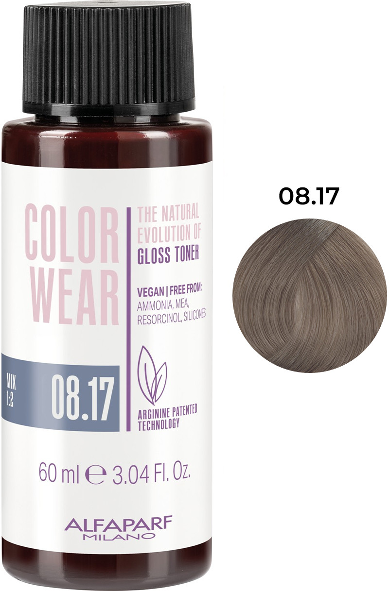 Тонуюча фарба для волосся Color Wear Gloss тон 08.17 Alfaparf, 60 мл на beauty-prof.com Тонуюча фарба для волосся Color Wear Gloss тон 08.17 Alfaparf, 60 мл