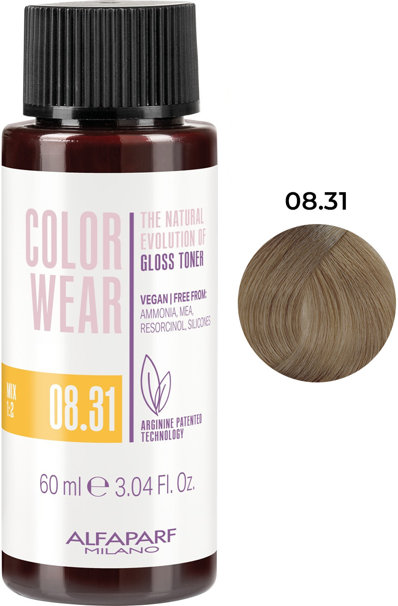 Тонирующая краска для волос Color Wear Gloss тон 08.31 Alfaparf, 60 мл 