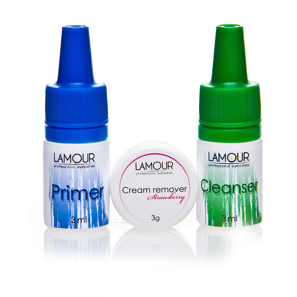 Комплект для жінок "Primer 3мл, Cream remover 3мл, Clenser 3мл" TM Lamour