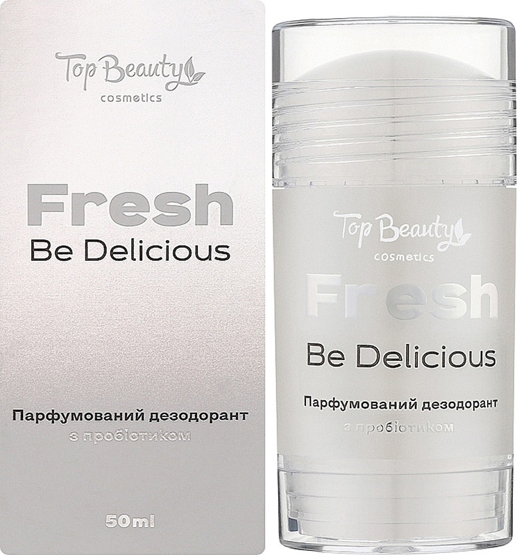 Дезодорант сухий парфумований з пробіотиком в прозорому флаконі Be Delicious Fresh Top Beauty, 50 мл  Фото 2 