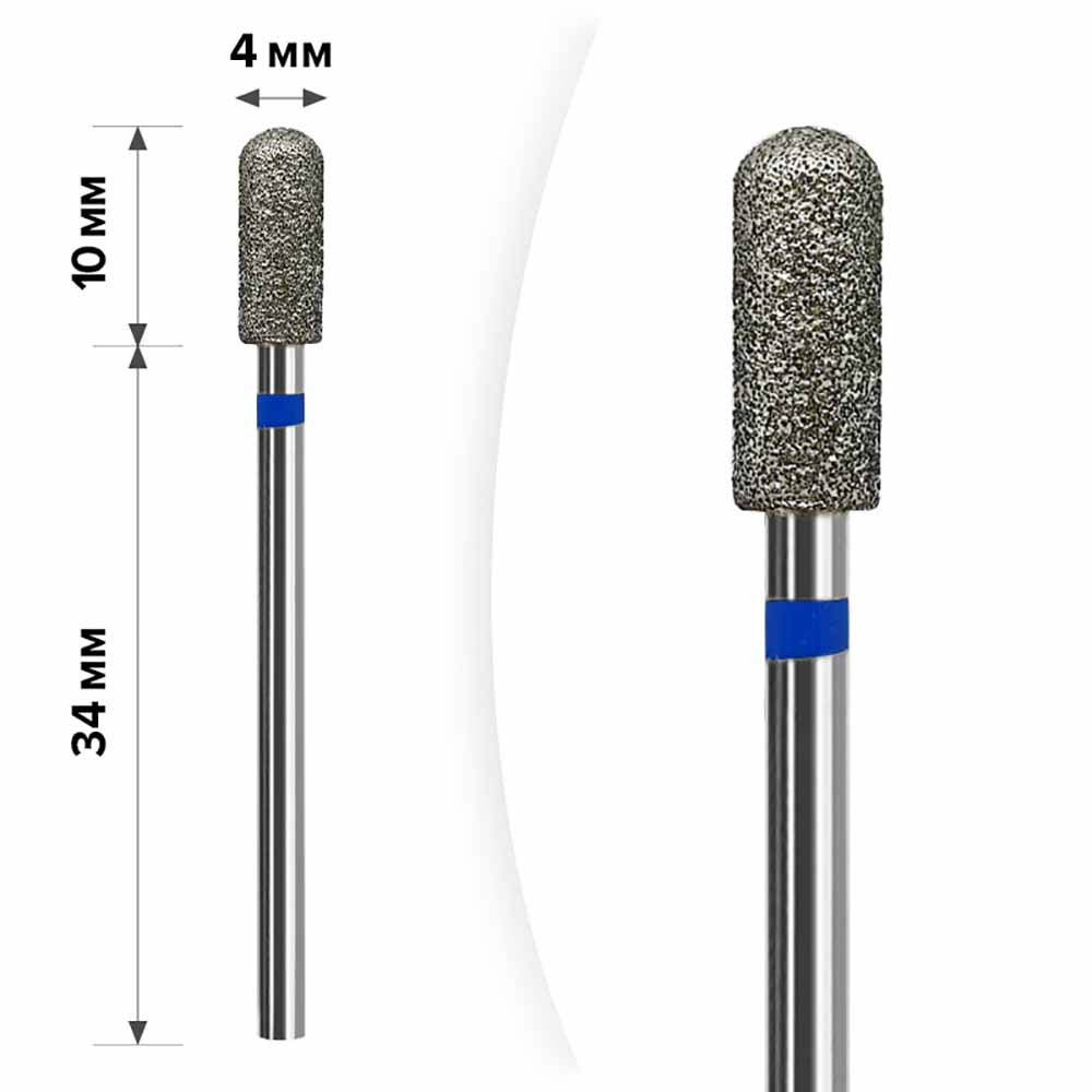 Фреза алмазна циліндр закруглений Blue Mart, 4х10