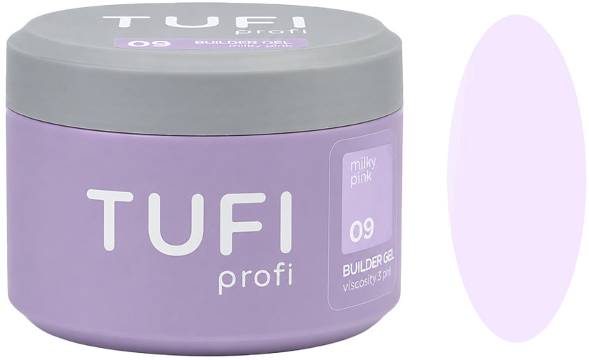 Гель для нарощування Builder Gel UV/LED 09 Milky Pink TUFI profi, 30 мл