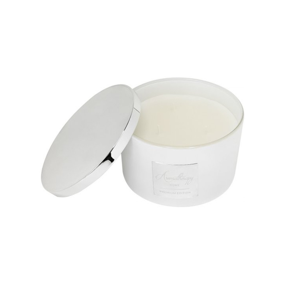 Свеча ароматизированная Amber Wood (серебро) Pepco Home Luxury Candle  Фото 2 